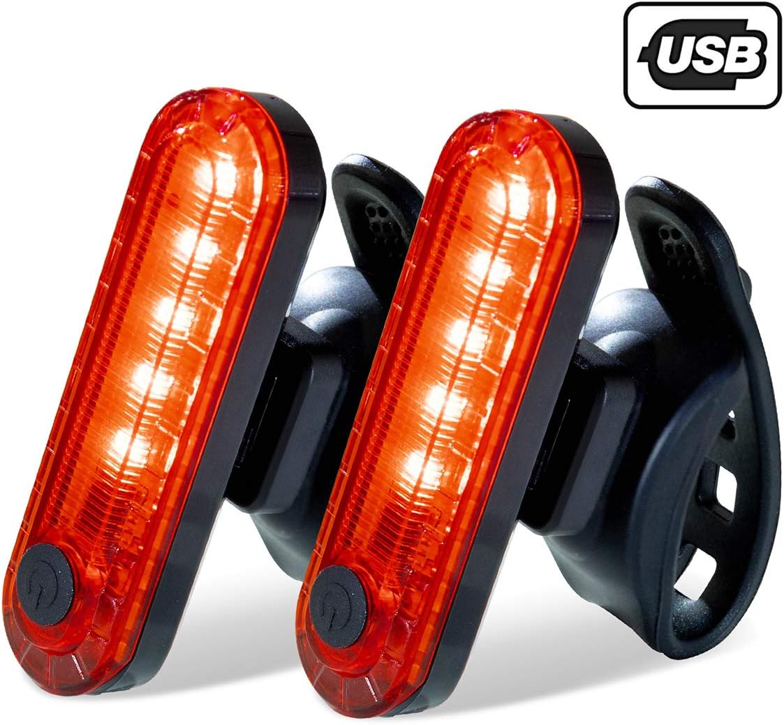 VVA Rear Bike Tail Light,Ultra Bright USB Rechargeable Volcano Bicycle Taillights,Red High Intensity Led Accessories Fits On Any Road Bikes,Helmets.Easy to Install for Cycling Safety Flashlight (2)