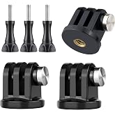 GEPULY 6PCS Mini Tripod Mount Adapter, Anti-Rust 316 Stainless Steel | 1/4-20 Thumbscrew for GoPro 13/12/11/10/9, DJI OSMO AKASO Insta360 Action Camera Tripod Selfie Stick Monopod DSLR