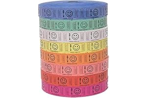 INDIANA TICKET CO. Raffle Tickets - 4 Rolls of 2000 Tickets) 8,000 Total Smile Raffle Tickets (4 Assorted Colors)