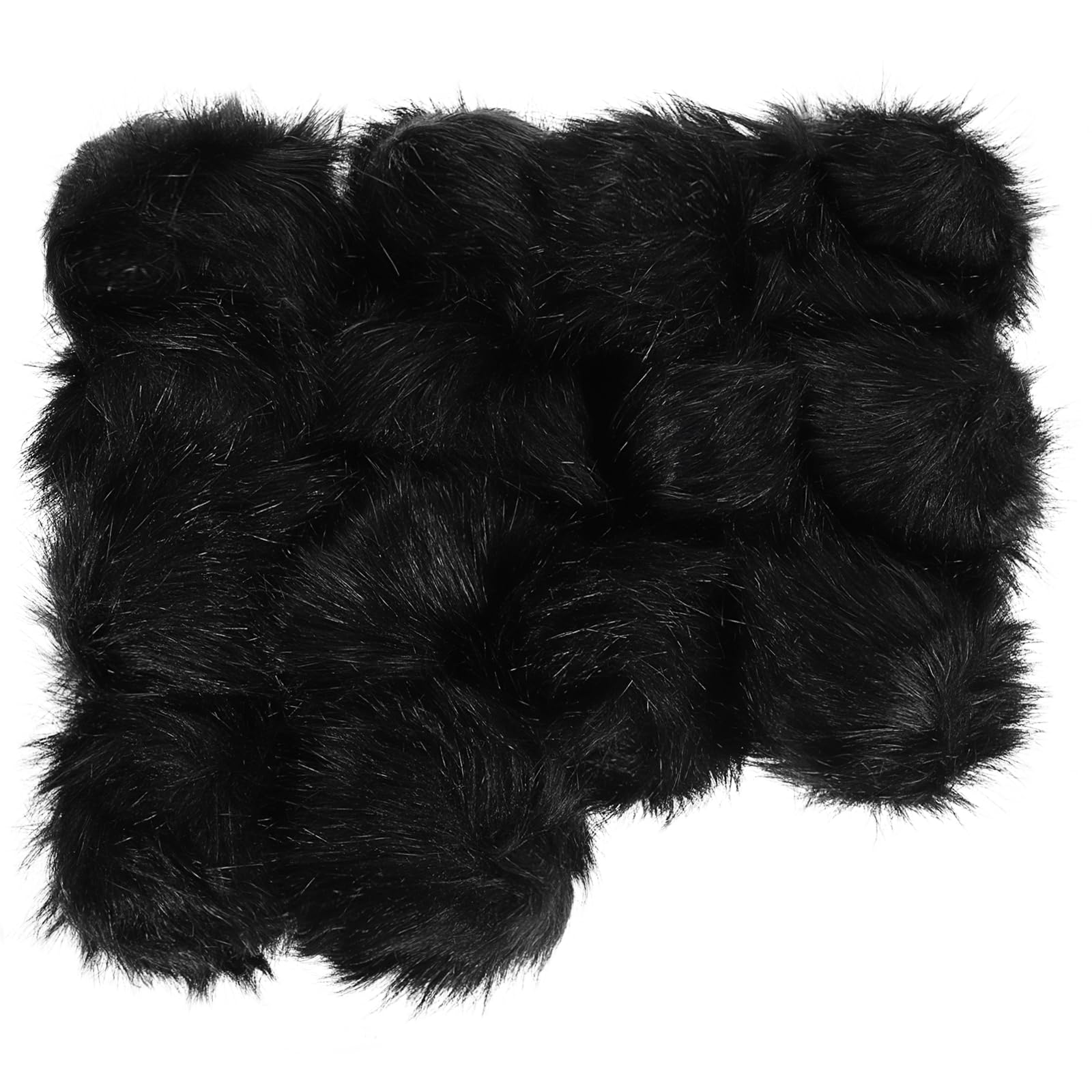 PATIKIL Faux Fur Pom Poms for Hats, 14 Pcs Fluffy Soft Fur Poms Balls with Elastic Loop for Keychain Knitting Hats DIY Scarves Gloves Bag Christmas, Black
