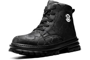 Hogent Women's Steel Toe Boots Lightweight Comfortable Work Boots High-Top Waterproof Safety Shoes with Stylish Indestructibl