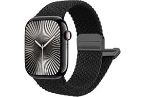 SOLOLUP Magnetic Braided Stretchy Loop - Compatible with Apple Watch Band 42mm 46mm 40mm 41mm 44mm 45mm 38mm Ultra/2 49mm Women Men,Elastic Woven Fabric Nylon Strap for iWatch Ultra Series 10 9 8 7 6 5 4 3 SE