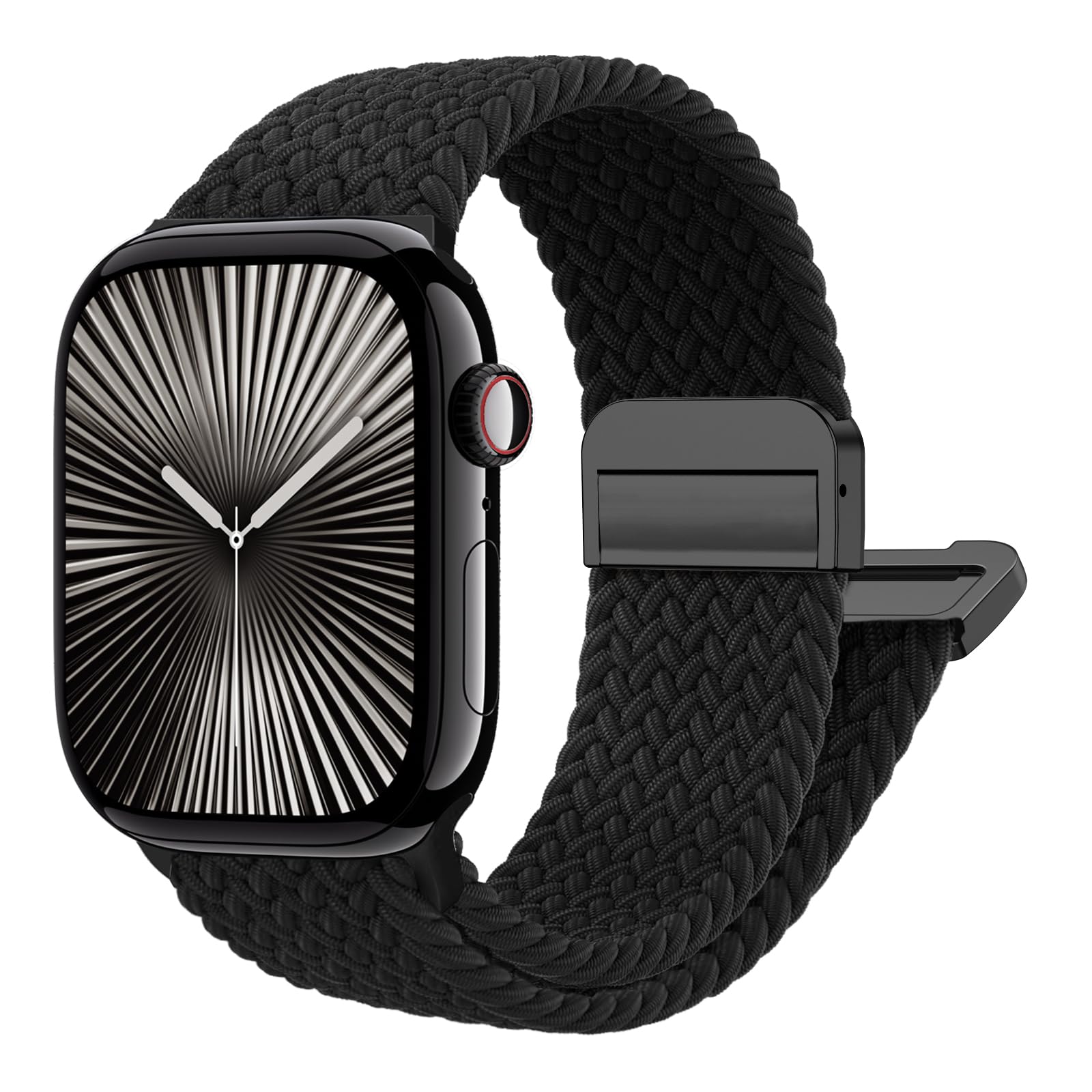 Photo 1 of Magnetic Braided Stretchy Loop - Compatible with Apple Watch Band 40mm 41mm 44mm 45mm iWatch Bands Ultra/2 49mm 38mm 42mm Women Men,Elastic Woven Nylon Strap for Apple watch Series 9 8 7 6 5 4 3 2 SE