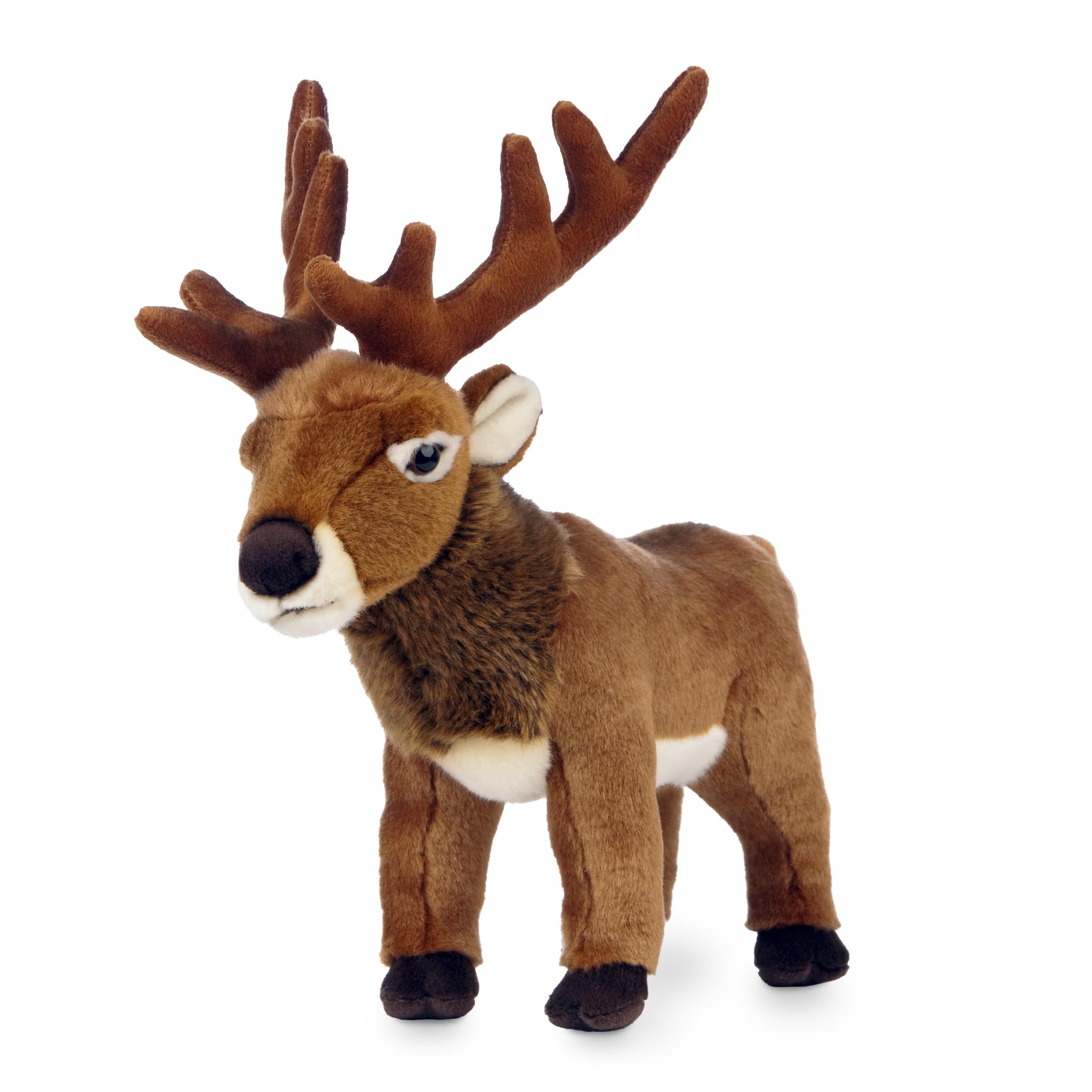 Living Nature Red Deer Stag, Realistic Soft Cuddly Deer Toy, Naturli Eco-Friendly Plush, 25cm