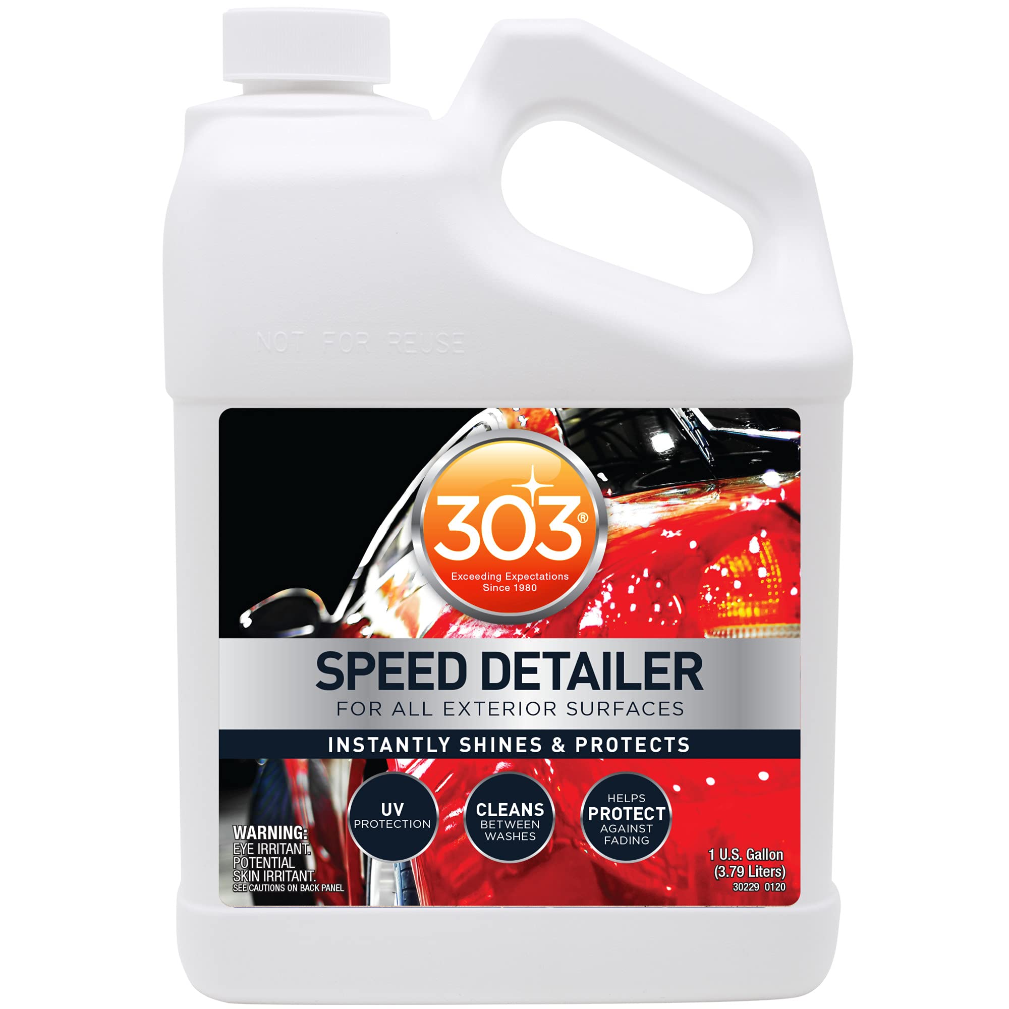 303 Products Speed Detailer - Instantly Shines and Protects Paint - for All Exterior Automotive Surfaces - Cleans Between Washes - UV Protection, 1 Gallon, (30229) Image