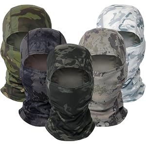 5 Packs Balaclava Face Mask for Men Women - Breathable Full Face Shield for Motorcycle -Ski Mask for Sun Protection - Lightwe
