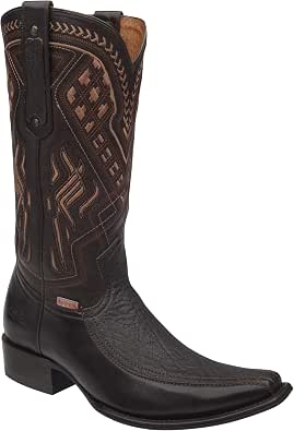 Rio Grande Bota Vaquera para Hombre Elegante con Bordado Occidental Suela  de Cuero Modelo Praga : Amazon.com.mx: Ropa, Zapatos y Accesorios