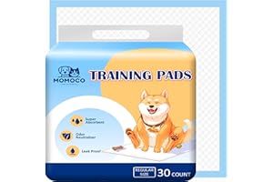 MoMoCo Dog Pee Pads 22"x22" , 30 Count Disposable Puppy Pads Pee Pads for Dogs, Pet Training Pads Super Absorbent Leak-Proof Pee Pads，Potty Training Pads, Regular Pack of 30