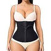 MERYOSZ Zipper Waist Trainer for Women - Mesh Corset Shapewear Tummy Control Body Shaper Waist Cincher Postpartum Girdle
