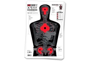 Thompson Target Halo X-Ray Immobilize Zones - High Visibility Reactive Splatter 12.5x19 Inch Silhouette Shooting Targets for Pistol and Rifle Range Training - Made in The USA