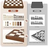 Sarr Klith 2IN1 Magnetic Chess & Checkers Set - 16" Wooden Foldable Travel Board view 2