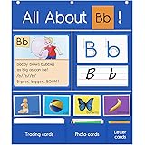Auchq All About Letter Pocket Chart, Letter of The Day/Week Activity Wall-Provides Student Daily Practice in Learning The Alp