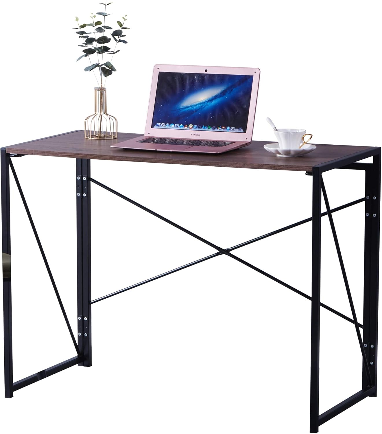 Folding Computer Desk Table, Compact Foldable Home Office Computer PC