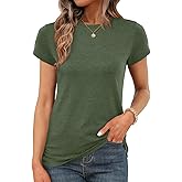 UNCLECAT Womens Short Sleeve Tops Summer Basic T Shirts Crewneck Causal Tee