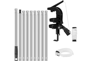 Spray Can Extension Pole Adaptor with 12 Feet Stainless Steel Extension Pole Plastic Sprayer Bracket Adaptor for Household Cl