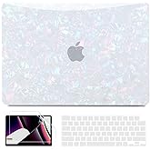 B BELK Compatible with MacBook Pro 14 inch Case 2026 2025 2024 2023-2021 M5 M4 M3 M2 M1 A3434 A3112 A3185 A3401 A2918 A2992 A2779 A2442, Plastic Hard Shell+Keyboard Cover+Screen Protector, Shiny Pearl