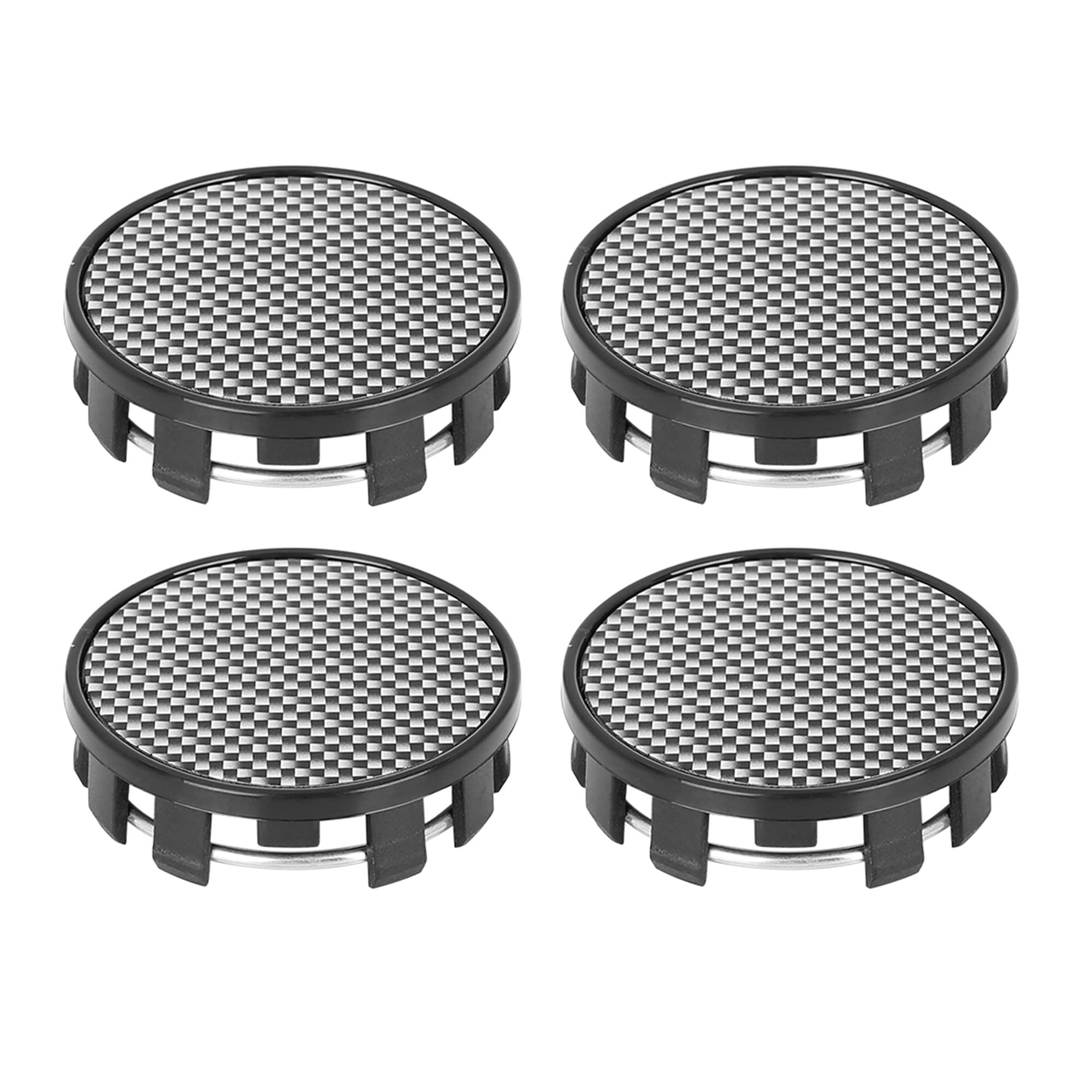X AUTOHAUX 4 Pcs 54mm 9 Lugs Car Wheel Center Hub Caps Carbon Fiber Pattern