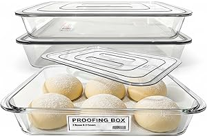 ADECTA Dough Proofing Box 2 Pack – Stackable Pizza Dough Container with Lid, Large Proofing Container for Pizza & Bread, Pizza Dough Tray for Bread Making & Sourdough, BPA-Free