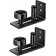 SANKEYTEW Sliding Barn Door Floor Guide for Bottom, 8 Setup Options, Adjustable Stay Roller Fit All Size Door, Wall Mount, Flush Flat Bottom Design Barn Door Guide Black (2 Pack)