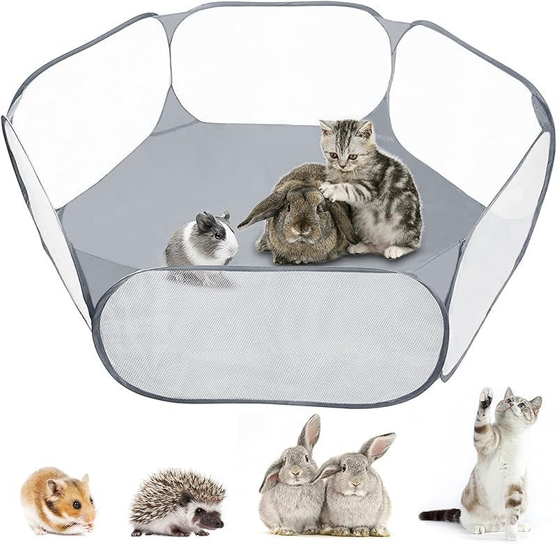 MAIKEHIGH Small Animal Playpen Pop Up Cage Tent 120x38 cm Portable