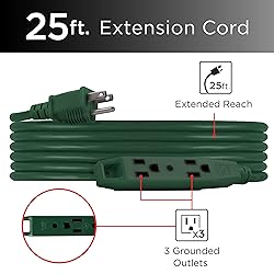 UltraPro 25 Ft Indoor Extension Cord 3 Outlet