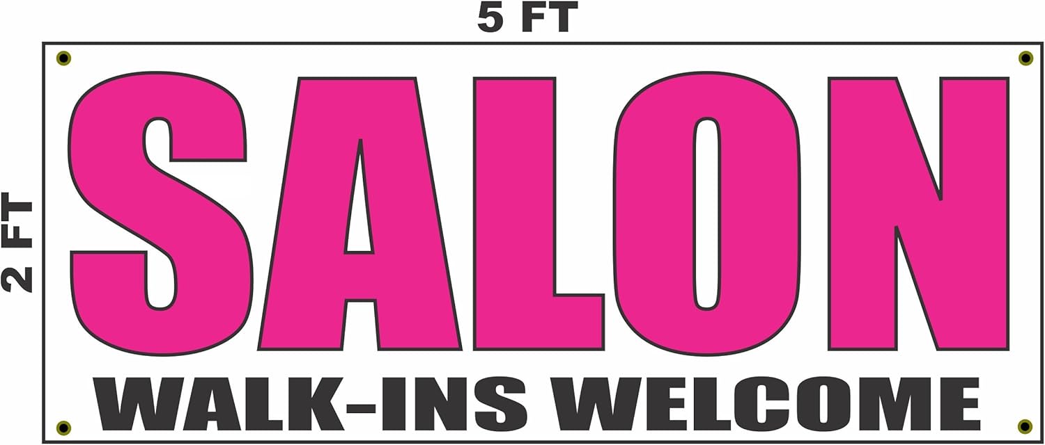 Salon Walkins Banner Sign 2x5 Office Products