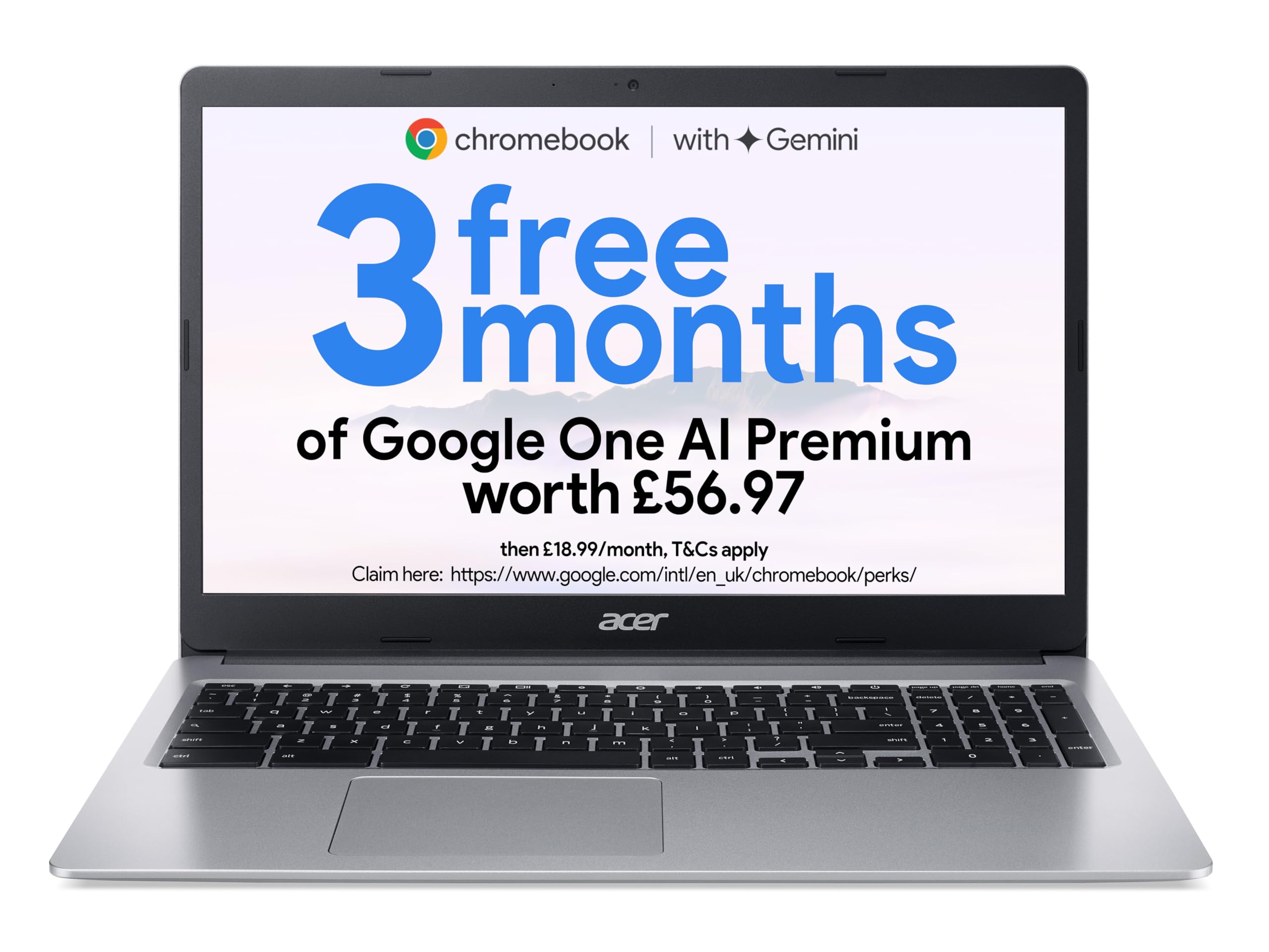 Acer Chromebook 315 CB315-3HT - (Intel Pentium N5000, 4GB, 64GB eMMC, 15.6 Inch Full HD Touchscreen Display, Google Chrome OS, Silver)