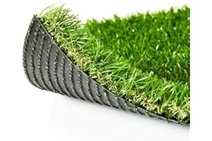 ZGR HOME&GARDEN Premium Artificial Grass 4' x 6' Outdoor Rug, 1.38" Realistic Thick Turf for Garden, Yard, Fake Lawn, Dogs Synthetic Grass Mat, Rubber Backed with Drainage Holes, Customized Sizes