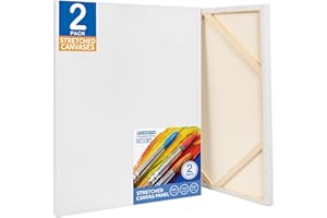 FIXSMITH Stretched Canvas for Painting 24x36 Inch, 2 Pack,Primed Large Canvas,100% Cotton,5/8 Inch Profile of Super Value Pac