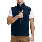 MOHEEN Men's Fleece Vest Outdoor Full Zip Softshell Sleeveless Jacket with Pockets