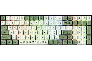 BOYI TK96 Full Size Wireless RGB Mechanical Keyboard,BT5.0/2.4Ghz/Type-C Wired Hot Swap Gasket 4000mAh Rechargeable Matcha Green XDA PBT Keycaps Gaming Keyboard with Gateron Yellow Switch