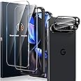 LK 2 Pack for Google Pixel 9 Pro Screen Protector, 2 Pack Camera Lens Protector, Tempered Glass Fit Lens Cutouts Ports, one second Fingerprint Unlock, 0 Bubble, with Easy Installation Tool