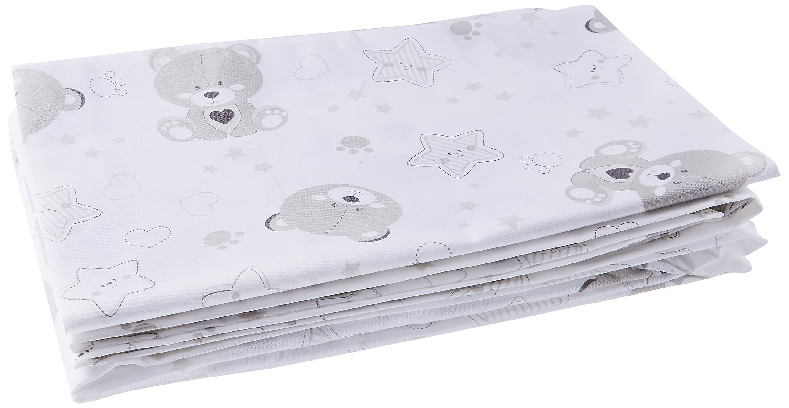 Italbaby 3 Piece Fantasy Cot Sheet, Grey, Multi-Color, One Size