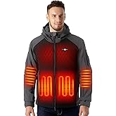 WASOTO Heated Jackets for Men with 9V 18400mAh Battery Pack Included Windproof Waterproof for Snowboarding