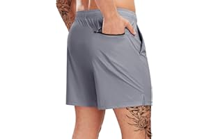 LadyJoy Men's Athletic Shorts 5" Cooling Quick Dry Running Workout Sports Shorts Lightweight Gym Active Zip Pockets