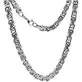 Joddfly Stainless Steel Byzantine Chain Necklace for Men, 20 inches