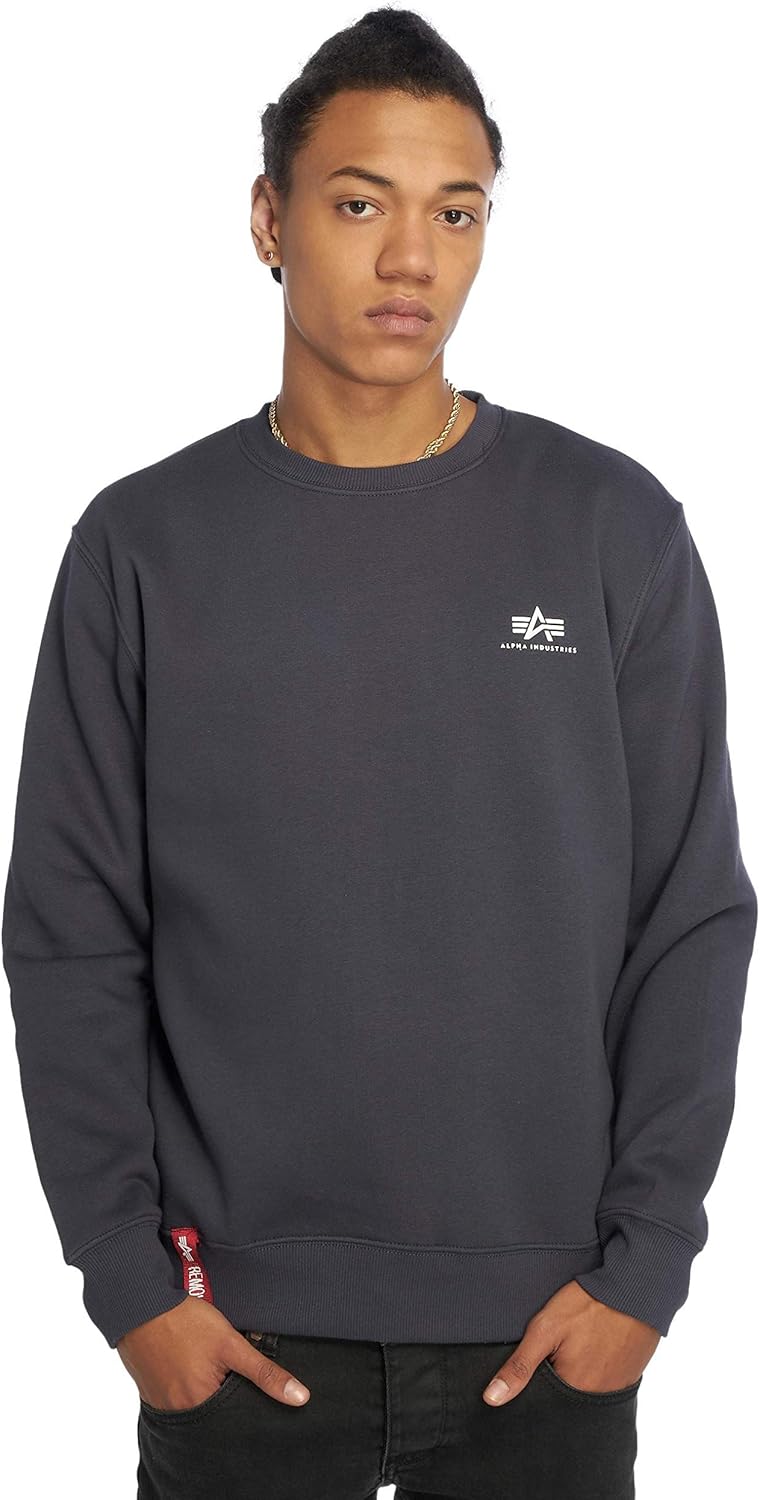 ALPHA INDUSTRIES Herren Basic Sweater Small Logo Sweatshirt: Amazon.de ...