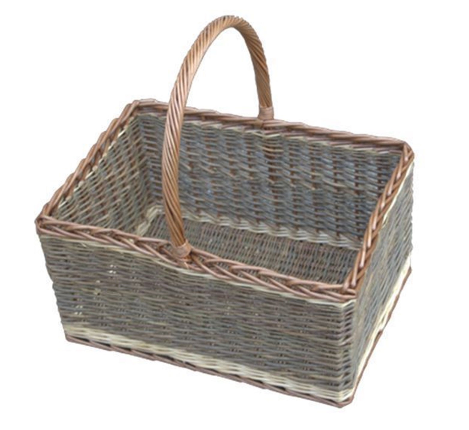 Red Hamper Bakers Shopping Basket Green Finish, Wicker, Brown, 39 x 53 x 28 cm