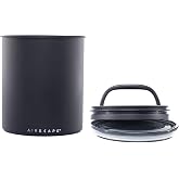 Airscape by Planetary Design | 2.2 lbs Coffee Storage | Matte Black | Plunger Lid Removes Excess Oxygen - DON'T buy airtight, BUY AIR-LESS - Holds 2.2 lbs Coffee Beans - (Matte Black)