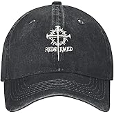 Walk with Jesus Embroidered Baseball Cap Vintage Adjustable Washed Cotton Christian Hat for Men Women,Black