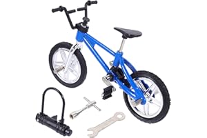 LIOOBO Exercise Bike Metal Finger Bike: Mini Mountain, Finger Toys Game, BMX Set, DIY Decoration for Birthday Christmas Halloween 1Set Blue Mini