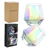 DIEWEISIMI Wine Glasses Set of 2, Diamond Stemless