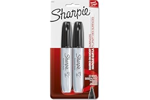 Sharpie Permanent Markers, Chisel Tip, Black, 2 Count