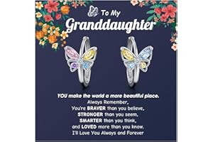 LAVEIR Hypoallergenic Butterfly Earrings for Granddaughter, Niece, Perfect Christmas, Birthday, Valentine's Day Gifts for Girls, Safe Kids Earrings