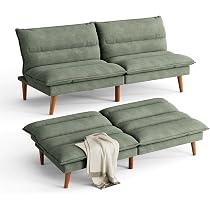 LINSY Futon Sofa Bed: Corduroy Futon Couch with Adjustable B