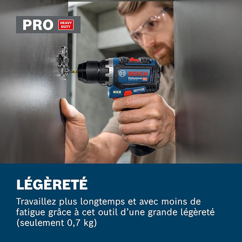 perceuse-visseuse 12V sans-fil GSR 12V-32 (Advanced KickBack Control, moteur sans charbons, avec batterie 2,0 Ah, GAL 12V-20, sac à outil)