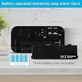 KWANWA Battery Alarm Clock 1.2" LED Display 12/24Hr Snooze Brightness view 4