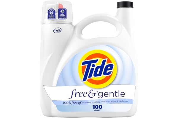 Tide Free & Gentle Liquid Laundry Detergent, Tide Laundry Detergent, Clean Laundry Detergent, 100 Loads, 3.9L