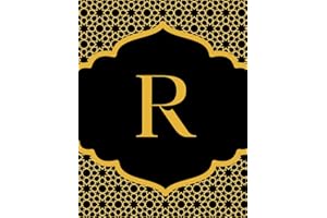 NOTEBOOK: Monogram Initial Letter R - Beautiful & Intricate Gilded Floral Pattern Design with your Dazzling Gold Initial cent