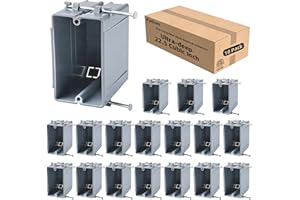 Patioer One Gang New Work Electrical Outlet Box, Ultra-deep 22.5 Cu. in. PVC Electrical Junction Box for Switch GFCI Dimmer S